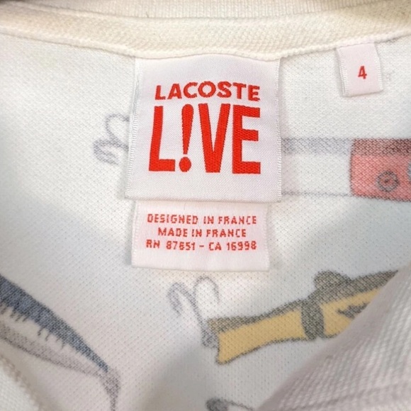 Lacoste Live Fishing Lure Polo Shirt Russell Westbrook NBA Men's US Size Medium - Picture 5 of 9
